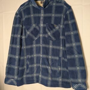 Hurley Navy and Cream Plaid Fleece Jacket